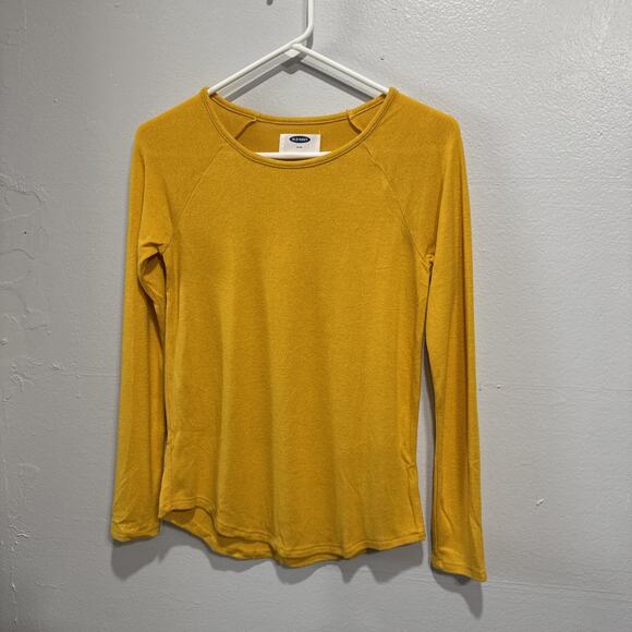 Lot Of 2 Old Navy T-Shirt Top Hoodie Long Sleeve Green Mustard Girls XL (14) - Picture 2 of 9